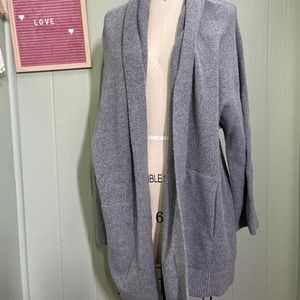 Vince Grey Heathered Shawl Collar Cardigan